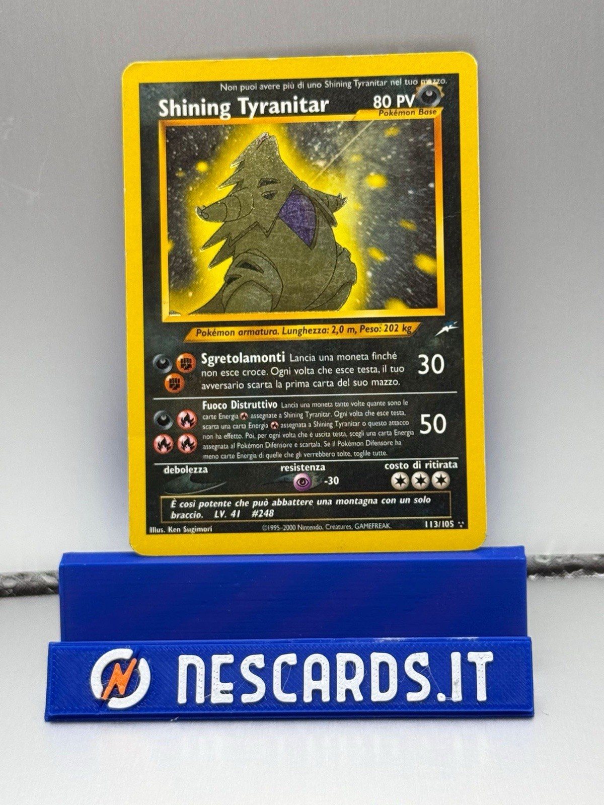 Pokémon Card Shining Tyranitar Neo Destiny 113/105 Holo Secret ita – Foto 1