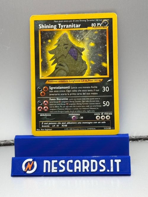 Pokémon Card Shining Tyranitar Neo Destiny 113/105 Holo Secret ita