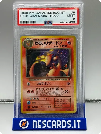 1998 P.M. Japanese Rocket Dark Charizard Holo PSA 9 Mint #006 Pokemon Card #6