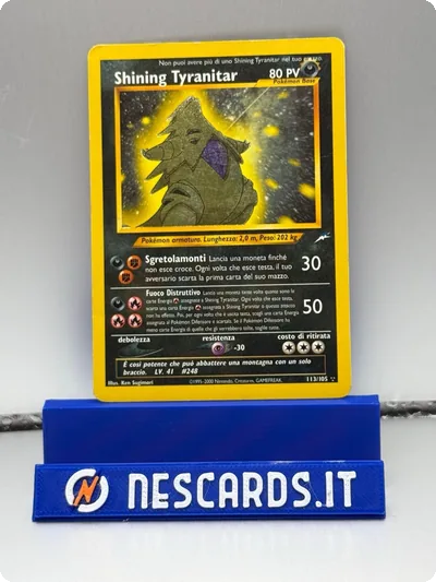 Pokémon Card Shining Tyranitar Neo Destiny 113/105 Holo Secret ita